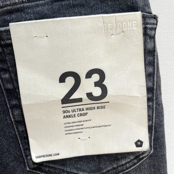 Re/Done 90’s Ultra High Rise Ankle Crop Denim Jeans Size 23 NWT - Picture 4 of 11